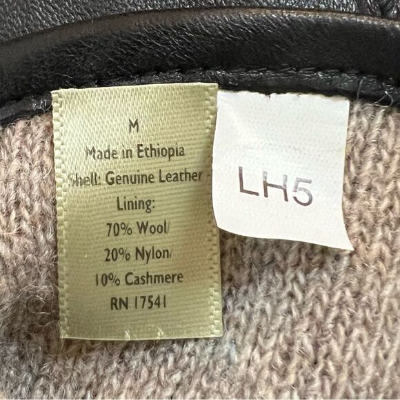 Fownes Gloves Men’s Size Medium Black Leather Wool Blend Lining - Picture 4 of 4